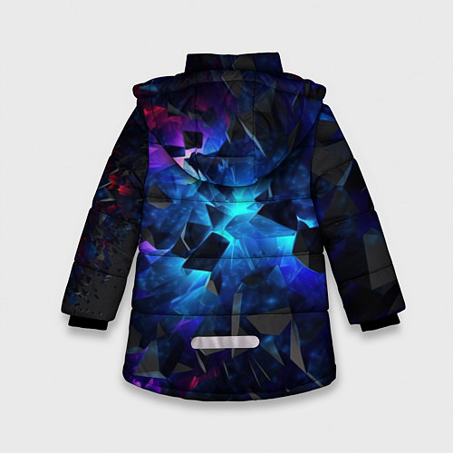 Зимняя куртка для девочки Объемные летящие элементы / 3D-Черный – фото 2