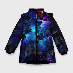 Куртка зимняя для девочки Объемные летящие элементы, цвет: 3D-черный