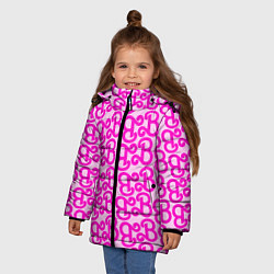 Куртка зимняя для девочки Логотип Барби - буква B, цвет: 3D-светло-серый — фото 2
