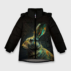 Куртка зимняя для девочки Магический кролик, цвет: 3D-светло-серый