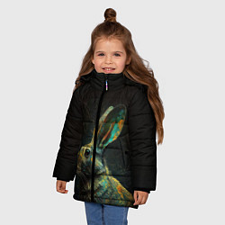 Куртка зимняя для девочки Магический кролик, цвет: 3D-красный — фото 2