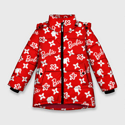 Куртка зимняя для девочки Барби паттерн красный, цвет: 3D-красный