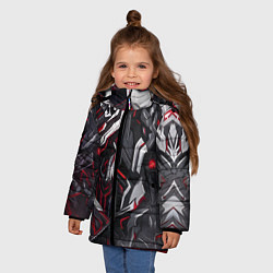 Куртка зимняя для девочки Киберпанк доспехи, цвет: 3D-черный — фото 2