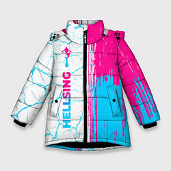 Зимняя куртка для девочки Hellsing neon gradient style: по-вертикали