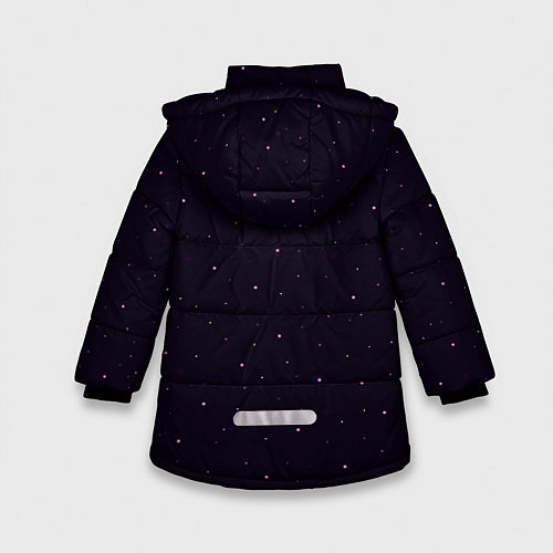 Зимняя куртка для девочки Абстракция ночь тёмно-фиолетовый / 3D-Черный – фото 2
