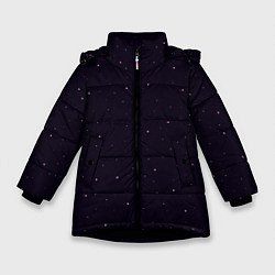 Куртка зимняя для девочки Абстракция ночь тёмно-фиолетовый, цвет: 3D-черный