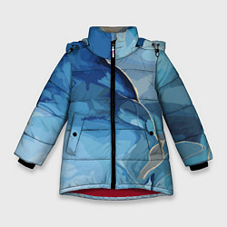 Куртка зимняя для девочки Глубокая синева, цвет: 3D-красный