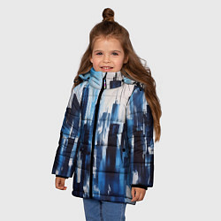 Куртка зимняя для девочки Мегаполис акварелью, цвет: 3D-светло-серый — фото 2