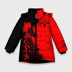 Куртка зимняя для девочки Группировка Вальхалла - Tokyo revengers, цвет: 3D-черный