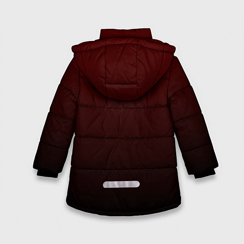 Зимняя куртка для девочки Градиент бордово-чёрный / 3D-Черный – фото 2