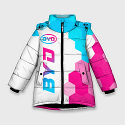 Зимняя куртка для девочки BYD neon gradient style: по-вертикали