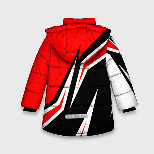 Зимняя куртка для девочки Ducati- red stripes / 3D-Черный – фото 2