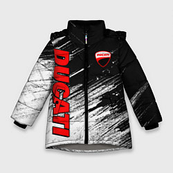 Куртка зимняя для девочки Ducati - потертости краски, цвет: 3D-светло-серый