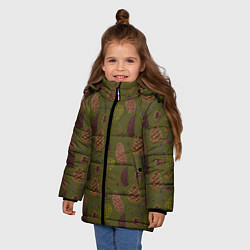 Куртка зимняя для девочки Шишки разные, цвет: 3D-черный — фото 2