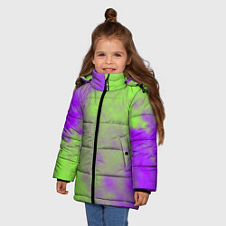 Куртка зимняя для девочки Октябрьский шум, цвет: 3D-черный — фото 2