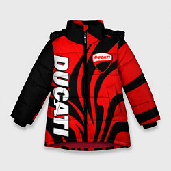 Зимняя куртка для девочки Ducati - red stripes