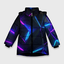 Зимняя куртка для девочки Синий и фиолетовый неон