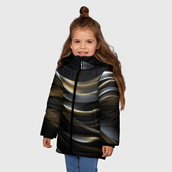 Куртка зимняя для девочки Чёрно-золотой градиент, цвет: 3D-черный — фото 2