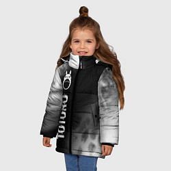 Куртка зимняя для девочки Totoro glitch на темном фоне: по-вертикали, цвет: 3D-черный — фото 2