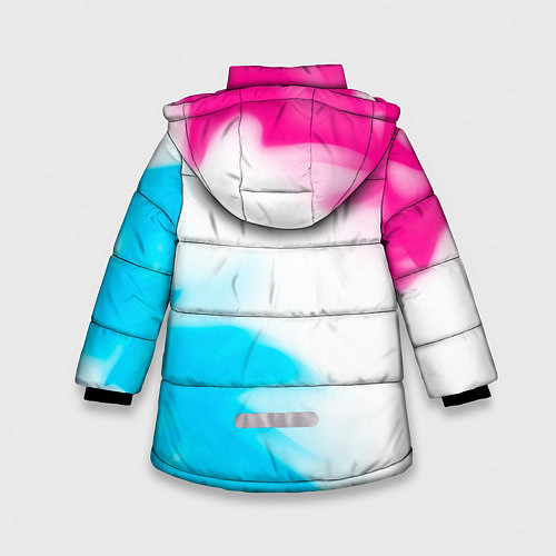Зимняя куртка для девочки Rainbow Six neon gradient style: надпись, символ / 3D-Черный – фото 2