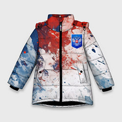 Зимняя куртка для девочки Краски и герб России