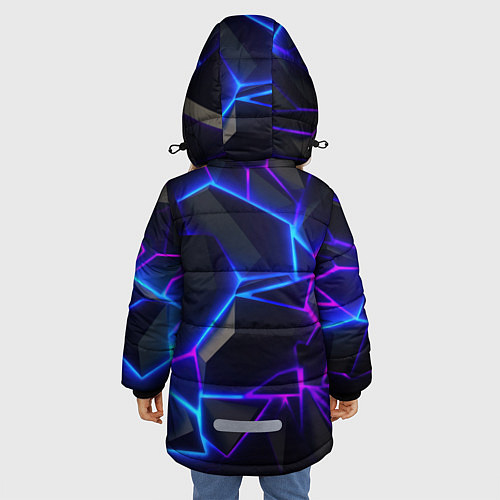 Зимняя куртка для девочки Синий и фиолетовый неон / 3D-Красный – фото 4
