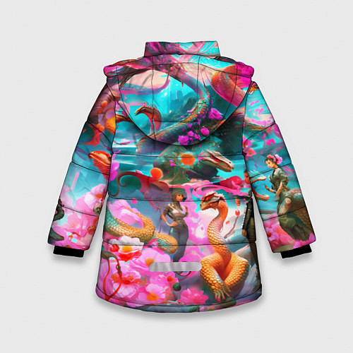 Зимняя куртка для девочки Фантазия сон / 3D-Черный – фото 2