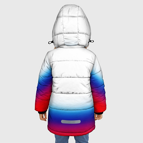 Зимняя куртка для девочки Флаг России градиент / 3D-Красный – фото 4