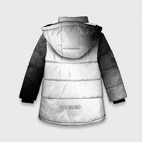 Зимняя куртка для девочки The Witcher glitch на светлом фоне: по-вертикали / 3D-Черный – фото 2
