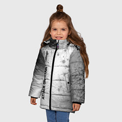 Куртка зимняя для девочки Attack on Titan glitch на светлом фоне: по-вертика, цвет: 3D-черный — фото 2