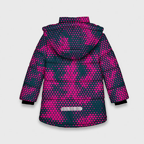 Зимняя куртка для девочки Спортивный паттерн камуфляж / 3D-Черный – фото 2