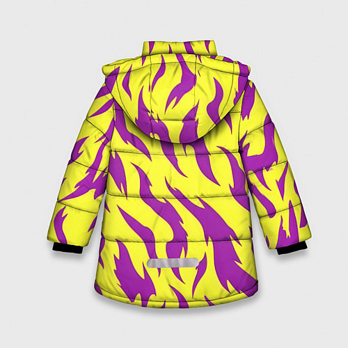 Зимняя куртка для девочки Кислотный тигр паттерн / 3D-Черный – фото 2