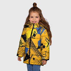 Куртка зимняя для девочки Абстракция паттерн, цвет: 3D-светло-серый — фото 2