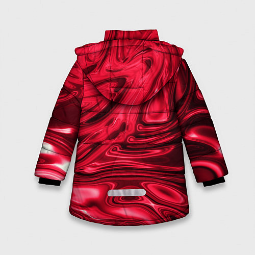 Зимняя куртка для девочки Абстракция плазма красный / 3D-Черный – фото 2