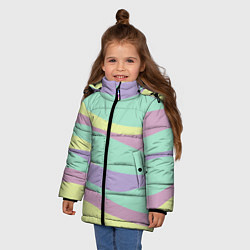 Куртка зимняя для девочки Абстракция из цветных разводов, цвет: 3D-черный — фото 2