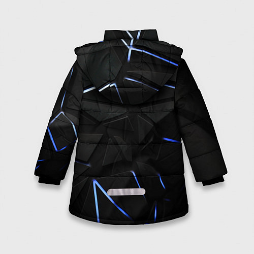 Зимняя куртка для девочки Black texture neon line / 3D-Черный – фото 2