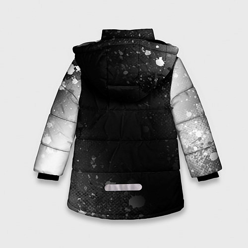 Зимняя куртка для девочки Dead by Daylight glitch на темном фоне: надпись, с / 3D-Черный – фото 2