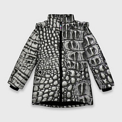 Зимняя куртка для девочки Кожа крокодила - текстура