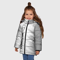 Куртка зимняя для девочки Evangelion glitch на светлом фоне: по-вертикали, цвет: 3D-черный — фото 2