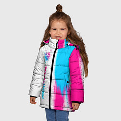 Куртка зимняя для девочки Poppy Playtime neon gradient style: по-вертикали, цвет: 3D-черный — фото 2