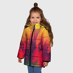Куртка зимняя для девочки Огненный тай дай, цвет: 3D-красный — фото 2