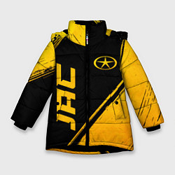 Зимняя куртка для девочки JAC - gold gradient: надпись, символ