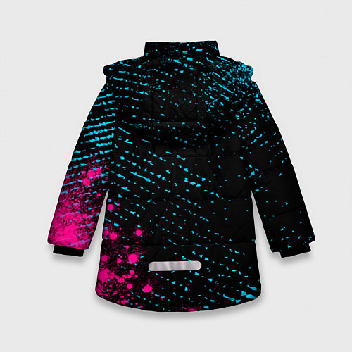 Зимняя куртка для девочки Pokemon - neon gradient: надпись, символ / 3D-Черный – фото 2