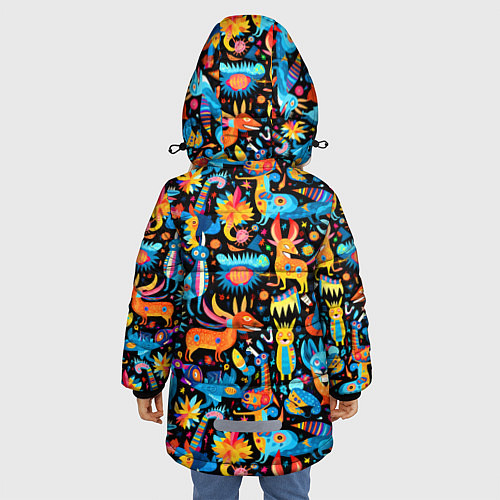 Зимняя куртка для девочки Космические чудики / 3D-Красный – фото 4