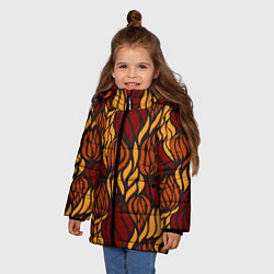 Куртка зимняя для девочки Hot Flames - паттерн, цвет: 3D-черный — фото 2