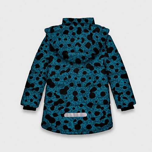 Зимняя куртка для девочки Пятнистый паттерн бирюзовый / 3D-Черный – фото 2