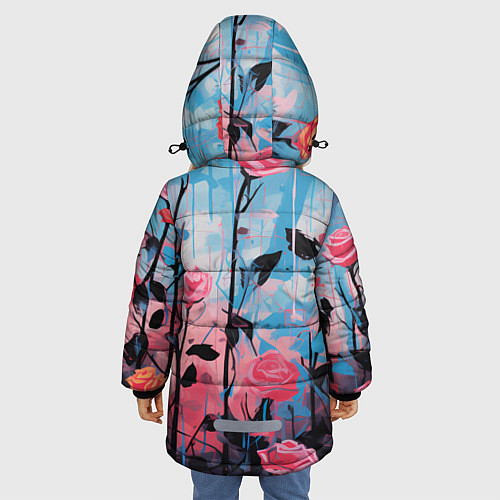 Зимняя куртка для девочки Цветочная аура / 3D-Красный – фото 4