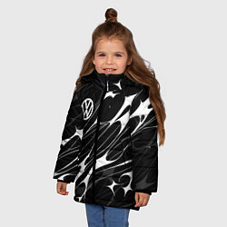 Куртка зимняя для девочки Volkswagen - острые линии, цвет: 3D-черный — фото 2