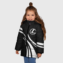 Куртка зимняя для девочки Lexus - carbon line, цвет: 3D-черный — фото 2