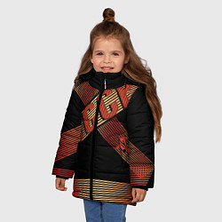 Куртка зимняя для девочки СССР полосы градиент, цвет: 3D-светло-серый — фото 2